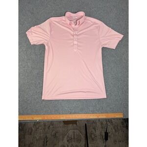 Collars & Co Mens Dress Collar Polo Shirt Light Pink Short Sleeve Size Large